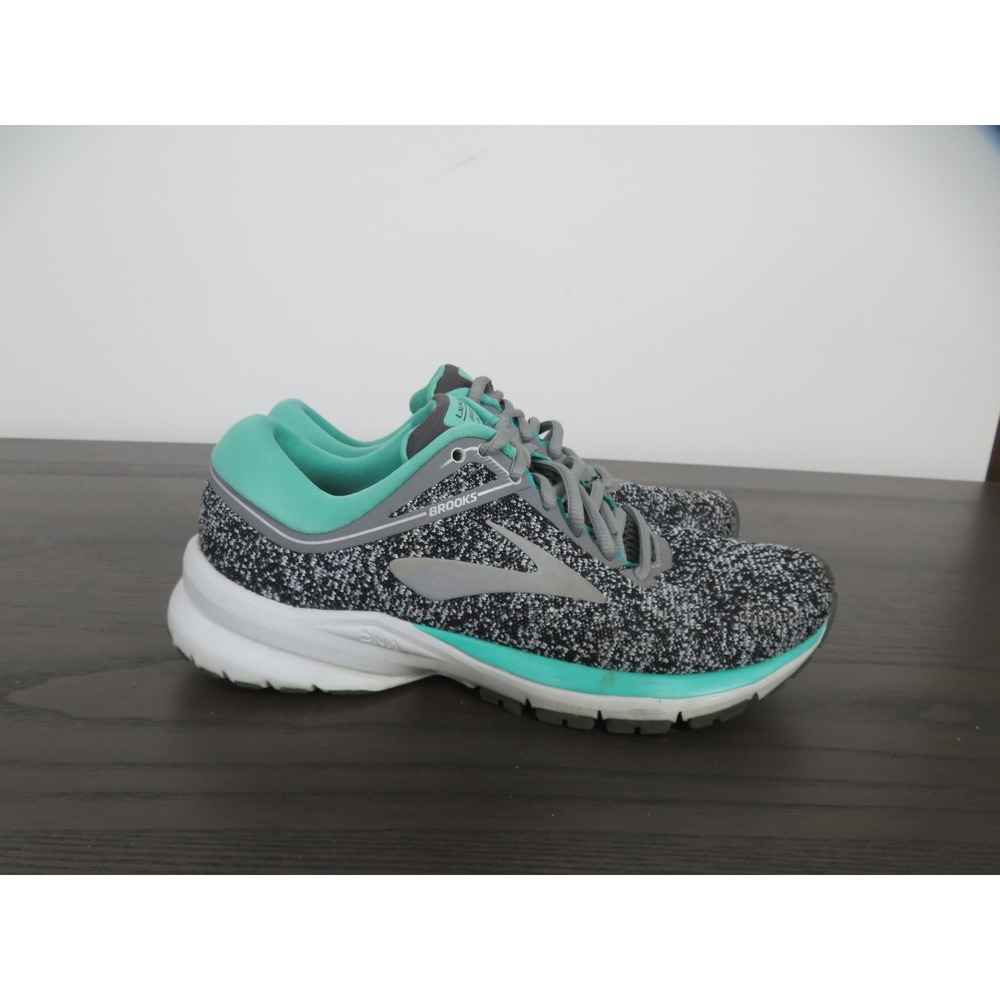Brooks Launch 5 Shoes Womens 7.5 Gray Teal Running Sneakers Road 1202661B084